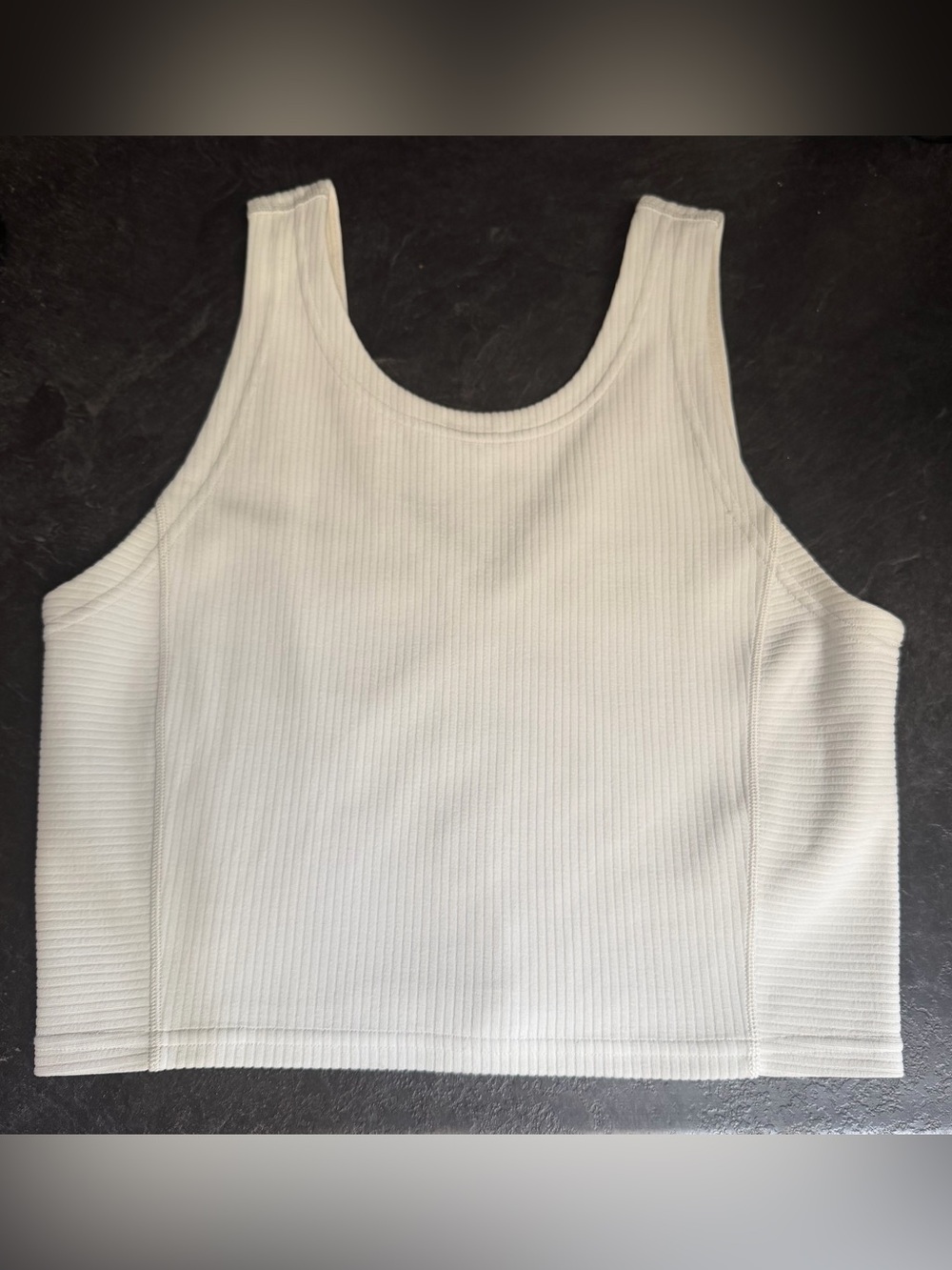lululemon White Ribbed Softstream Cropped Tank Top size 6 - Picture 3 of 7